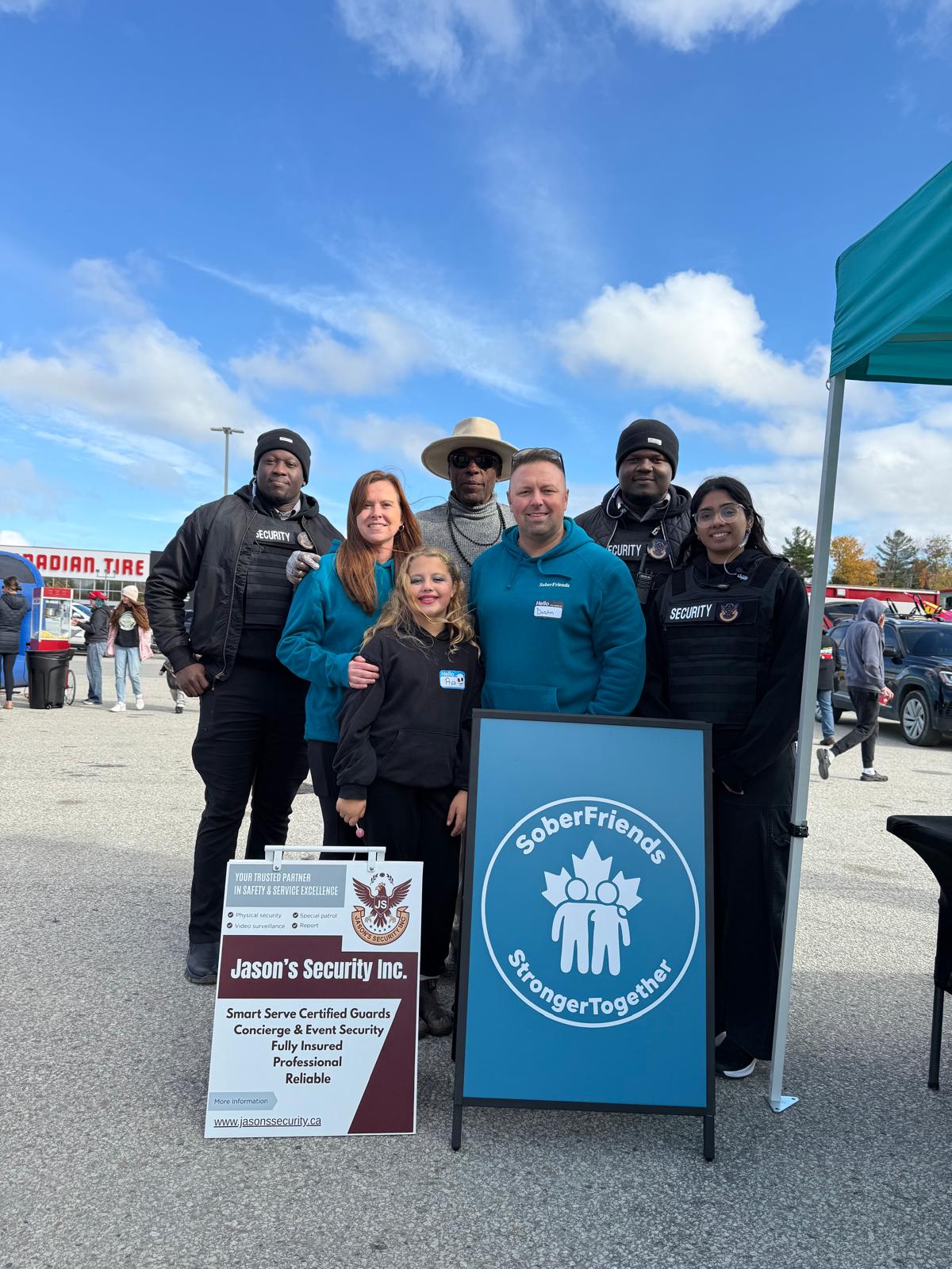 Jason's Security team at a community event